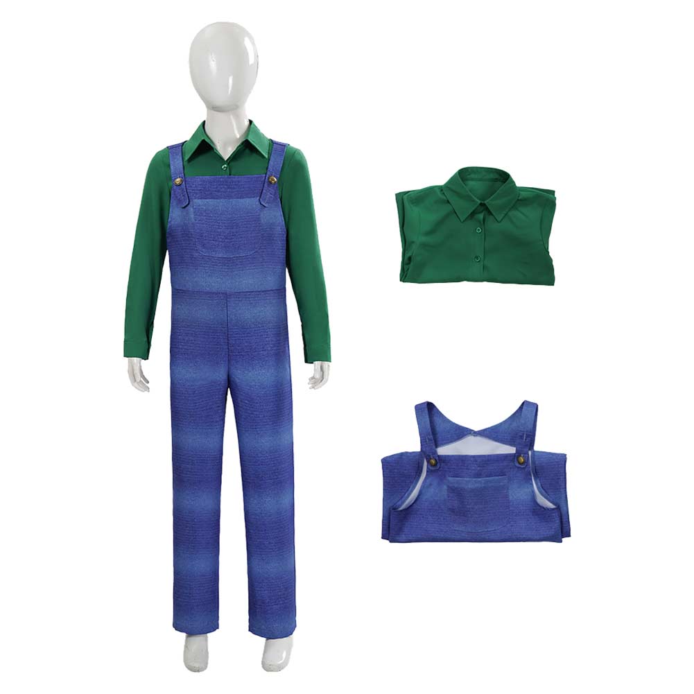 Super Mario Kinder Luigi Cosplay Kostüm für Halloween Karneval und Partys