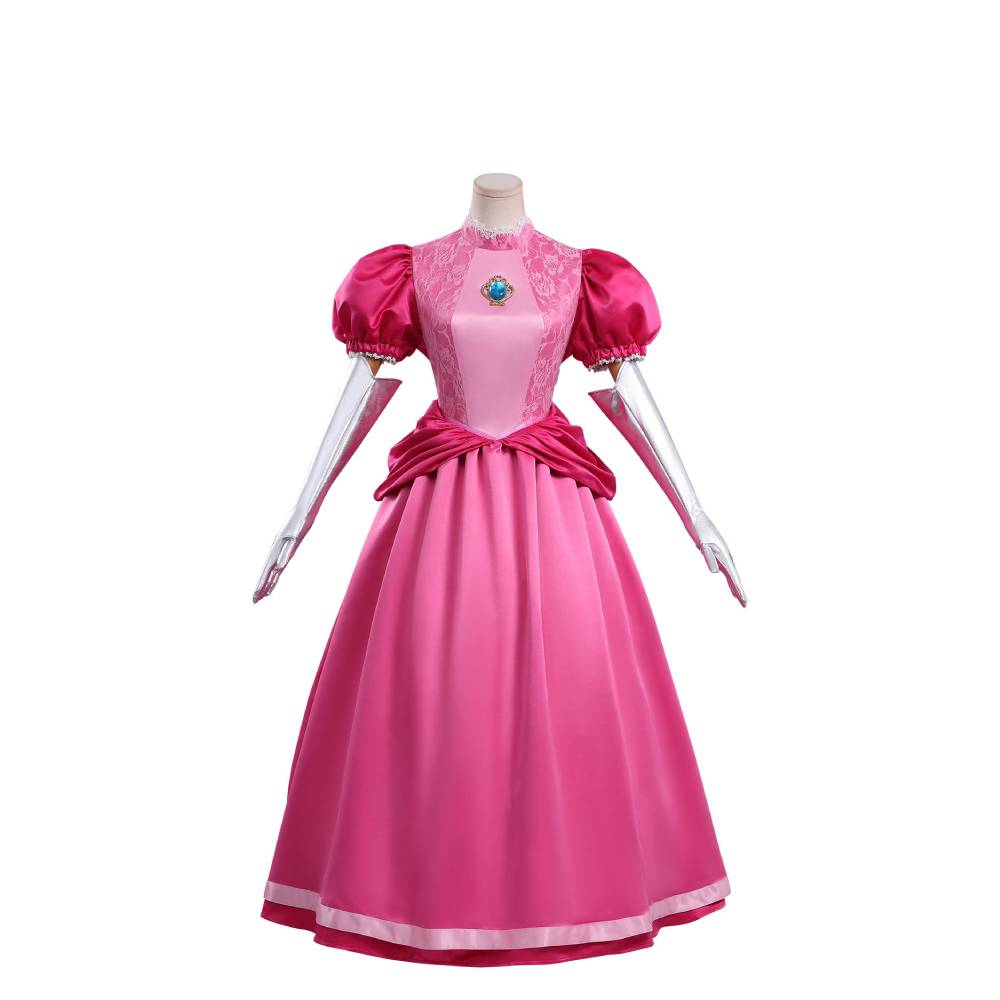 Super Mario Kleid für Mutter und Tochter Cosplay-Kostüm für Halloween, Karneval oder Partys: Prinzessin Peach