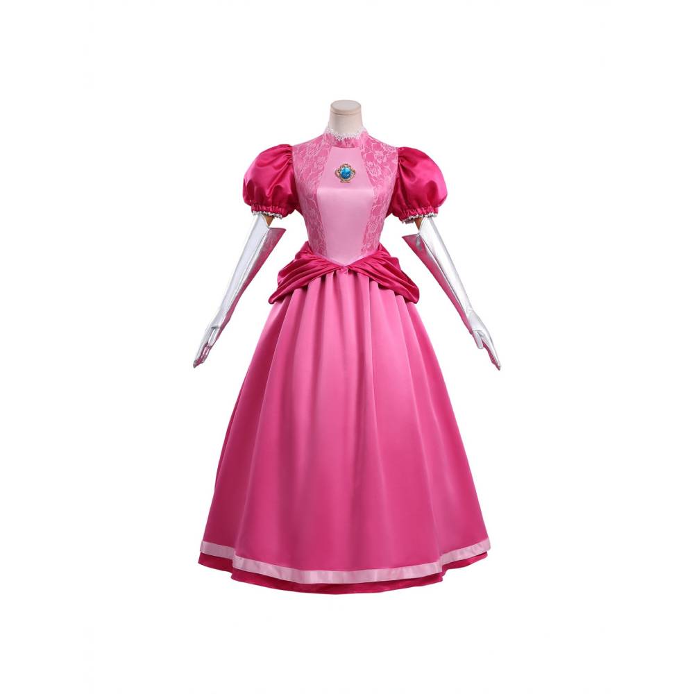 Super Mario Kleid für Mutter und Tochter Cosplay-Kostüm für Halloween, Karneval oder Partys: Prinzessin Peach