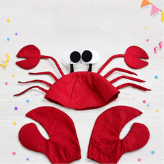 Unisex Erwachsene rot Krabbe Hut Cosplay-Kopfbedeckung, Halloween, Karneval, Kostümzubehör