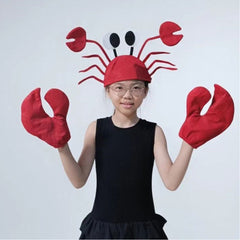 Unisex Erwachsene rot Krabbe Hut Cosplay-Kopfbedeckung, Halloween, Karneval, Kostümzubehör