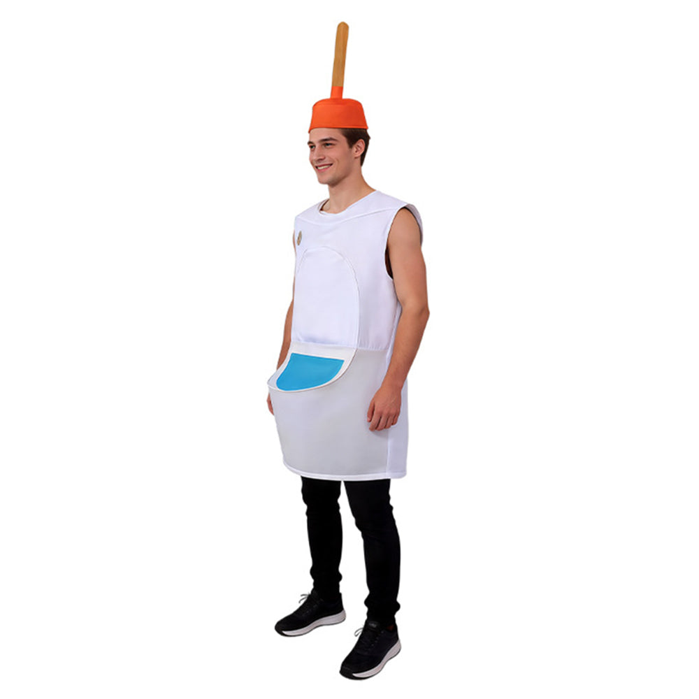 Unisex Toilettenförmiger Saugheber – Cosplay-Kostüm für Halloween, Karneval und Partys