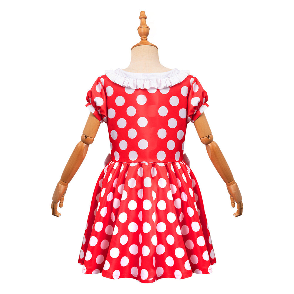 Kinder Mädchen Polka dots Cosplay Kostüm Outfits Halloween Karneval Party Anzug Kleid