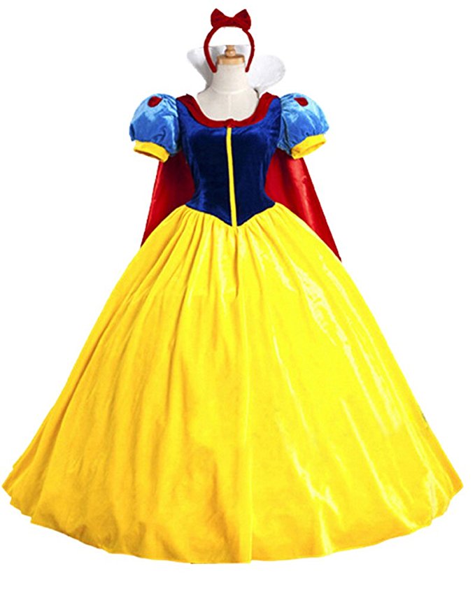 Damen Prinzissin Kostüm Kleid Snow White Schneewittchen Prinzissin Damen Erwachsene
