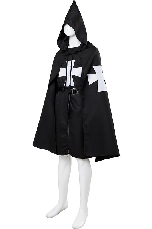Erwachsene Mittelalter Kostüm Templerorden Umhang Malteserritter Robe mit Malteserkreuz