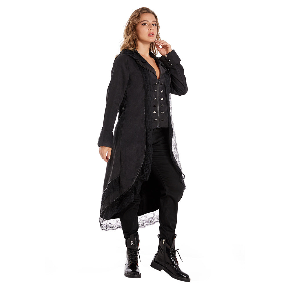 Halloween Damen victorianische Smoking-Jacke Frack Steampunk Jacke