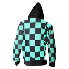 Demon Slayer Tanjirou Jacke Kaputzepullover unisex Jacke für Erwachsene
