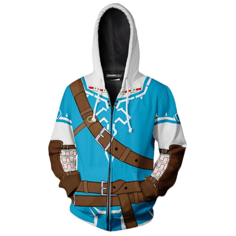 Legend of Zelda Link Hoodie Pullover mit Kaputze Jacke mit Reißverschluss Erwachsene 3D Druck - Karnevalkostüme