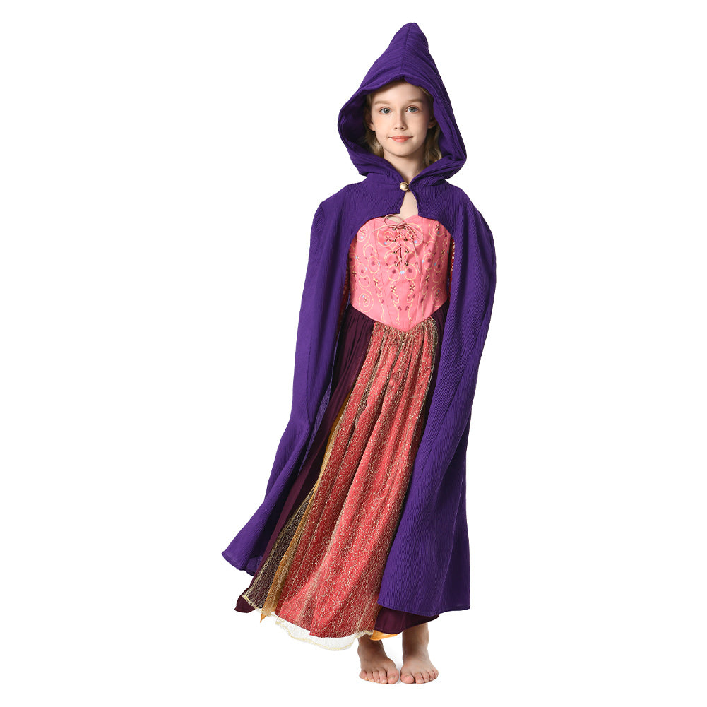 Damen/Kinder Hocus Pocus Sarah Mary Winifred Sanderson Umhang mit Kapuze