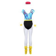 80er Jahre Disco Erwachsene Damen gedruckte Jumpsuit Jogginganzug Kostüm 6.tlg