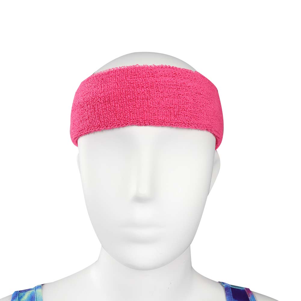 80er Jahre Erwachsene Damen gedruckte Jumpsuit Jogginganzug Kostüm 6.tlg rosa