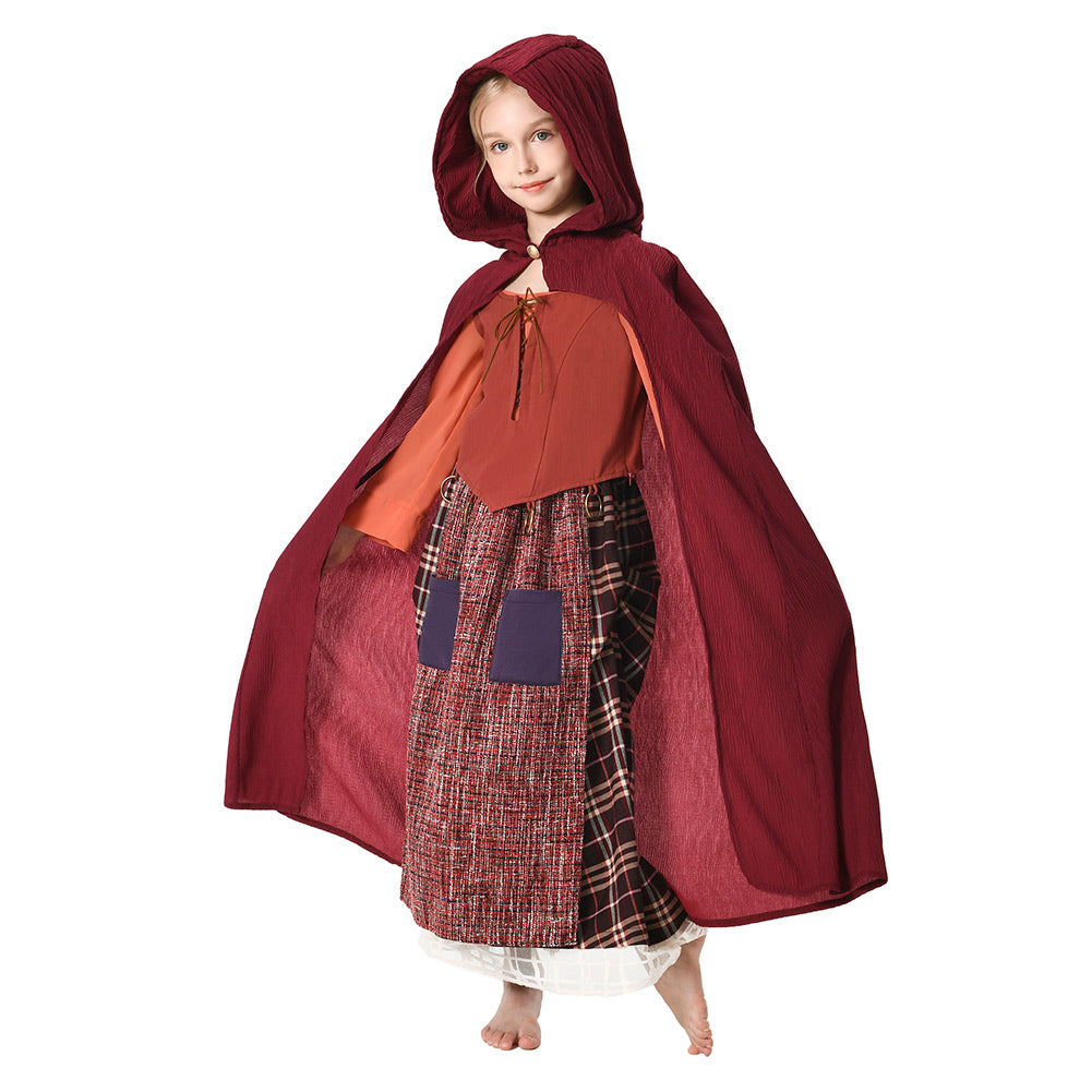 Damen/Kinder Hocus Pocus Sarah Mary Winifred Sanderson Umhang mit Kapuze