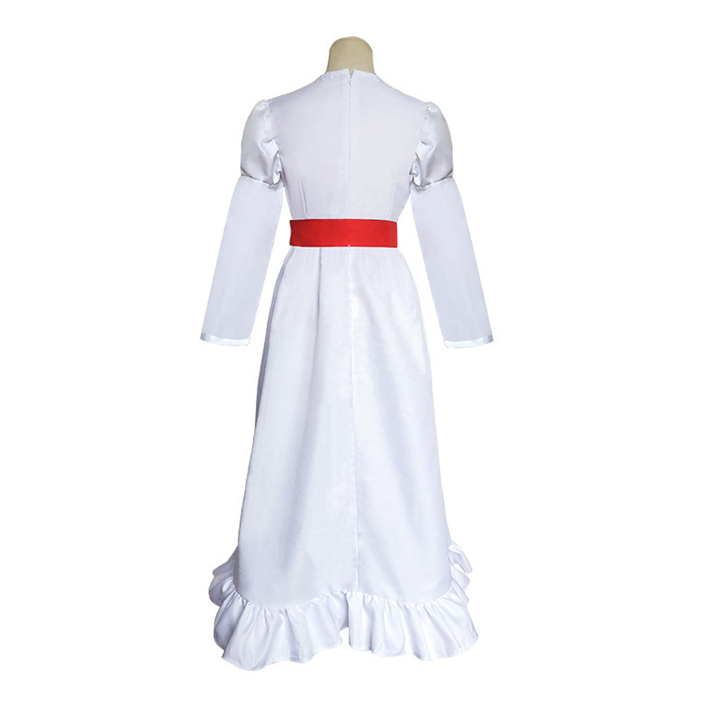 Kinder Mädchen Annabelle Kleid Weiß Karneval Halloween Kostüm