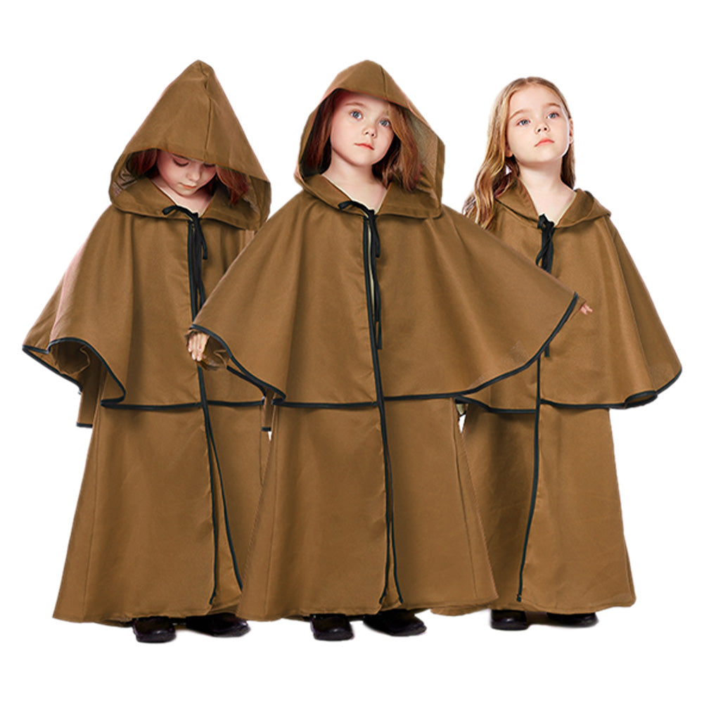 Kinder Mittelalterlich Umhang Hooded Cape mittelalterliche Karneval Halloween Kapuzenumhang