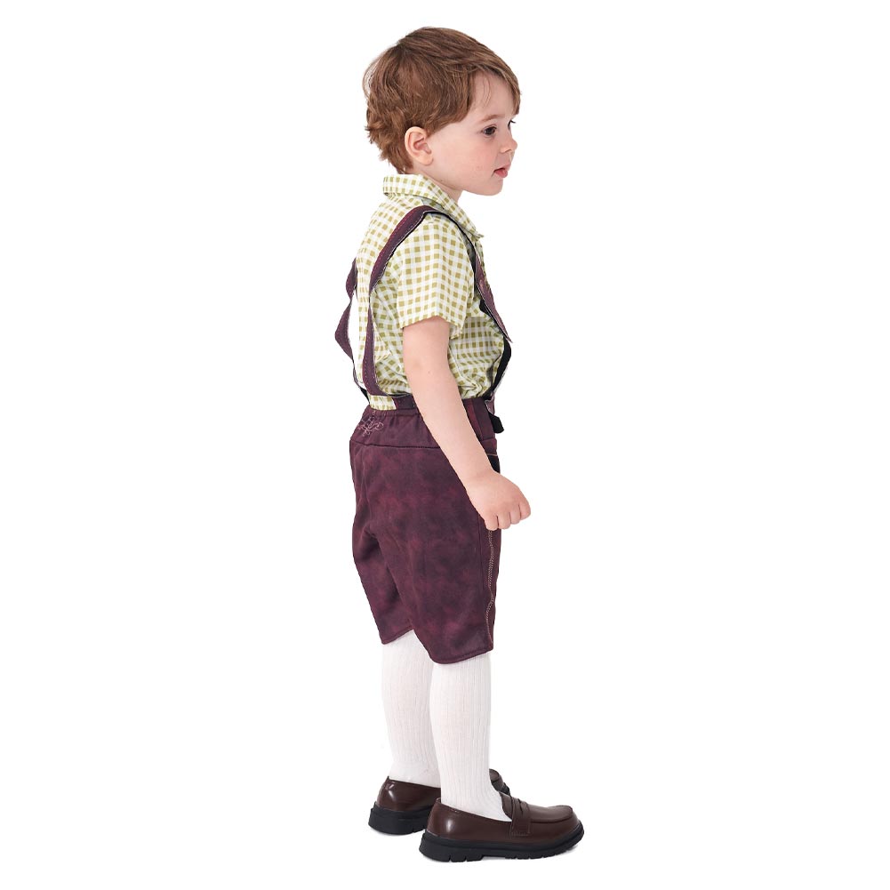 Kinder Karohemd Bierriemenhose Cosplay Kostüm Outfits Halloween Karneval Party Verkleidung Anzug