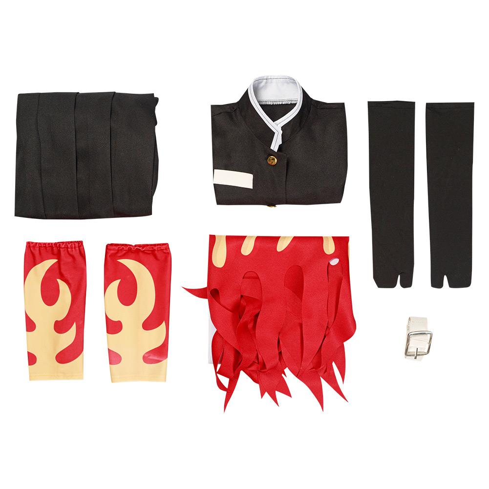 Kinder Demon Slayer Kimetsu no Yaiba Rengoku Kyoujurou Kostüm Halloween Karneval Kostüm