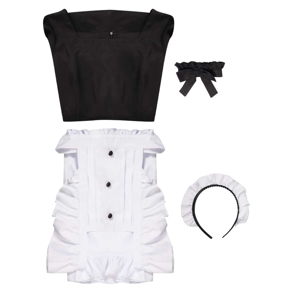 Damen Cosplay Kostüm Outfits Halloween Karneval Party Anzug Maid Schürze Kleid