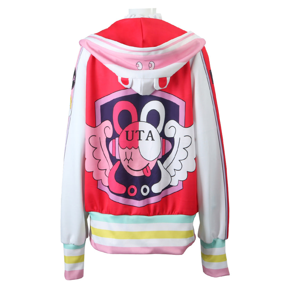 One Piece UTA Cosplay Kostüm Mantel Outfits Halloween Karneval Jacke mit Reißverschluss