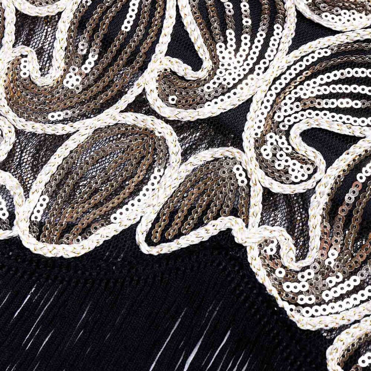 Damen Flapper Kleider Voller Pailletten Retro 1920er Jahre Stil Charleston Kleid V-Ausschnitt Motto Party Damen Kostüm Kleid