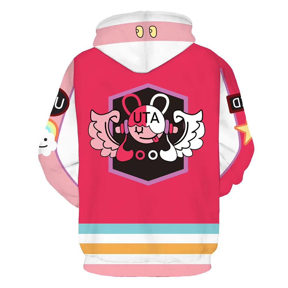 One Piece Red Uta Cosplay Hoodie 3D Druck Kapuzen Sweatshirt Erwachsene Streetwear Pullover