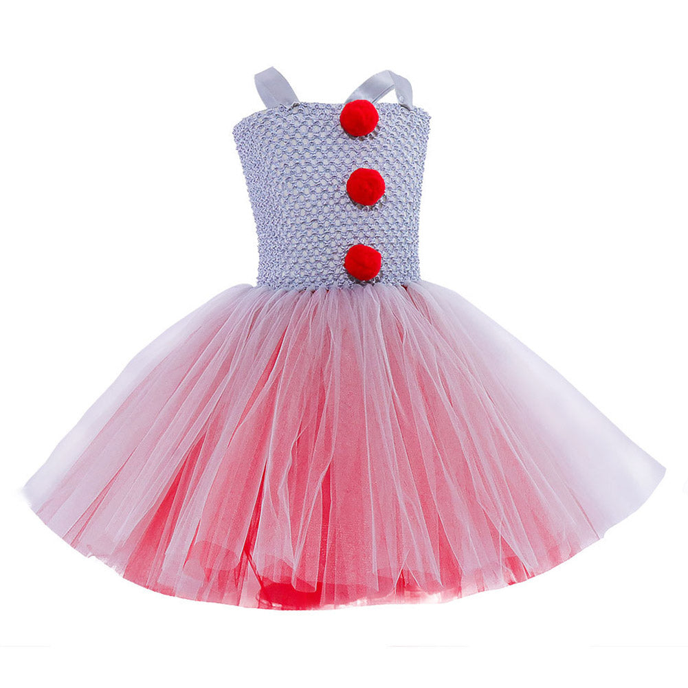 Mädchen It Joker Cosplay Kostüm Mesh Outfits Halloween Karneval Kleid