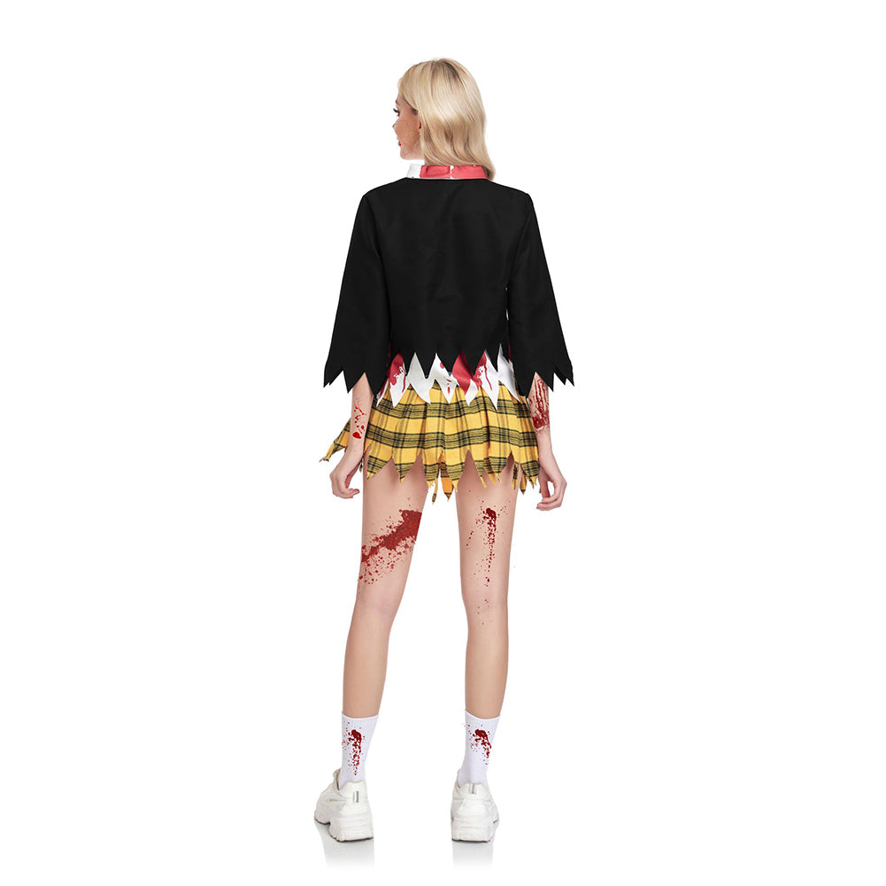 Damen Campus Zombies Cosplay Kostüm Outfits Halloween Karneval Anzug