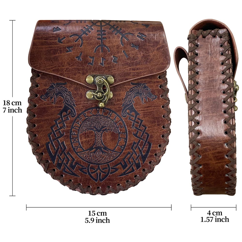 Damen mittelalterliche Retro-Tasche Wikinger Stil Cosplay Gürteltasche Halloween Karneval Kostüm Zubehör