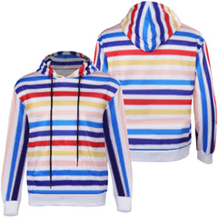 Herren Hoodie Regenbogen Streifen Sweatshirt Cosplay Kostüm Outfits Halloween Karneval Anzug