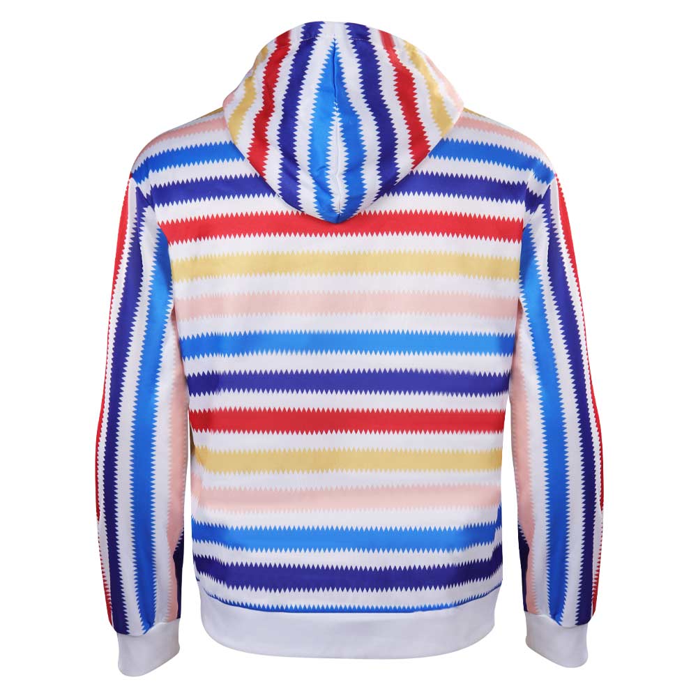 Herren Hoodie Regenbogen Streifen Sweatshirt Cosplay Kostüm Outfits Halloween Karneval Anzug