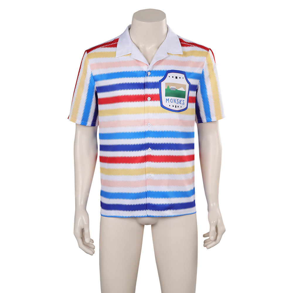 Herren Regenbogen gestreiftes Shirt Cosplay Kostüm Outfits Halloween Karneval Party