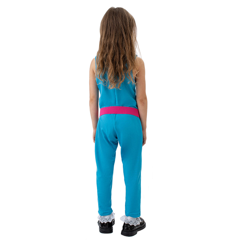 Kinder Mädchen blau Jumpsuit Cosplay Kostüm Outfits Halloween Karneval Party Anzug