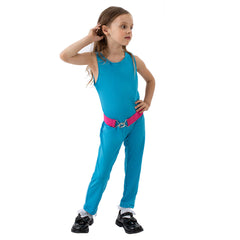 Kinder Mädchen blau Jumpsuit Cosplay Kostüm Outfits Halloween Karneval Party Anzug