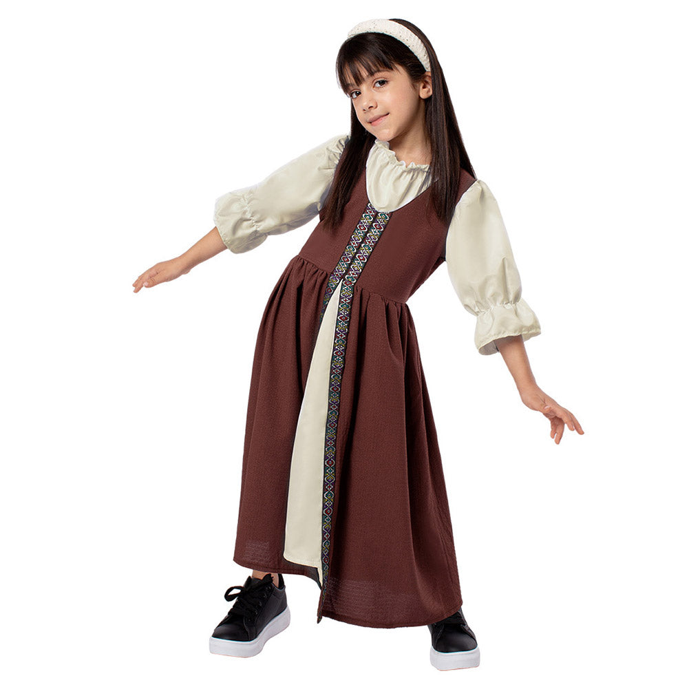 Kinder Mädchen Kleid Mittelalterliches Retro Party Palast Kostüm Bühnenauftritt Kostüm Kinderauftritt Halloween Karnevalsanzug