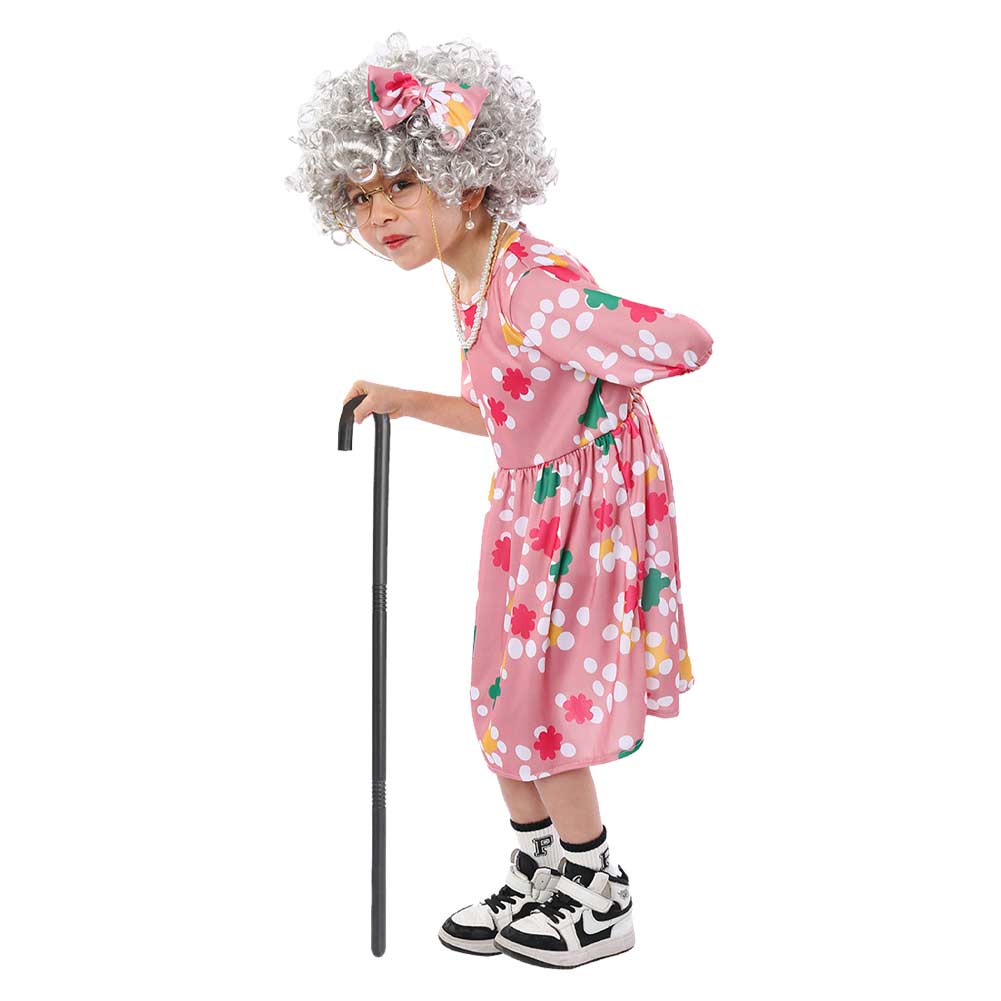 Kinder Mädchen Oma Cosplay Kostüm Outfits Halloween Karneval Anzug
