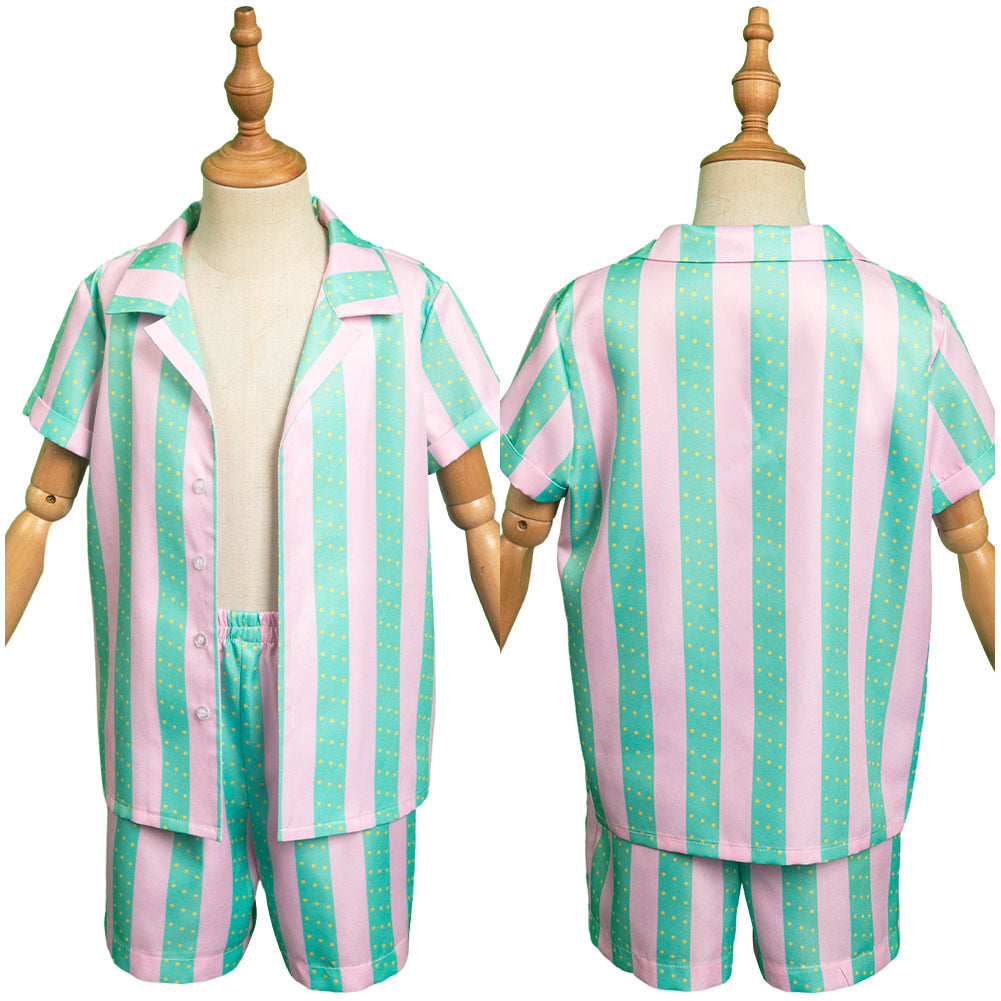 Kinder Strand Shirt Badeshorts Set Cosplay Kostüm Outfits Halloween Karneval Anzug