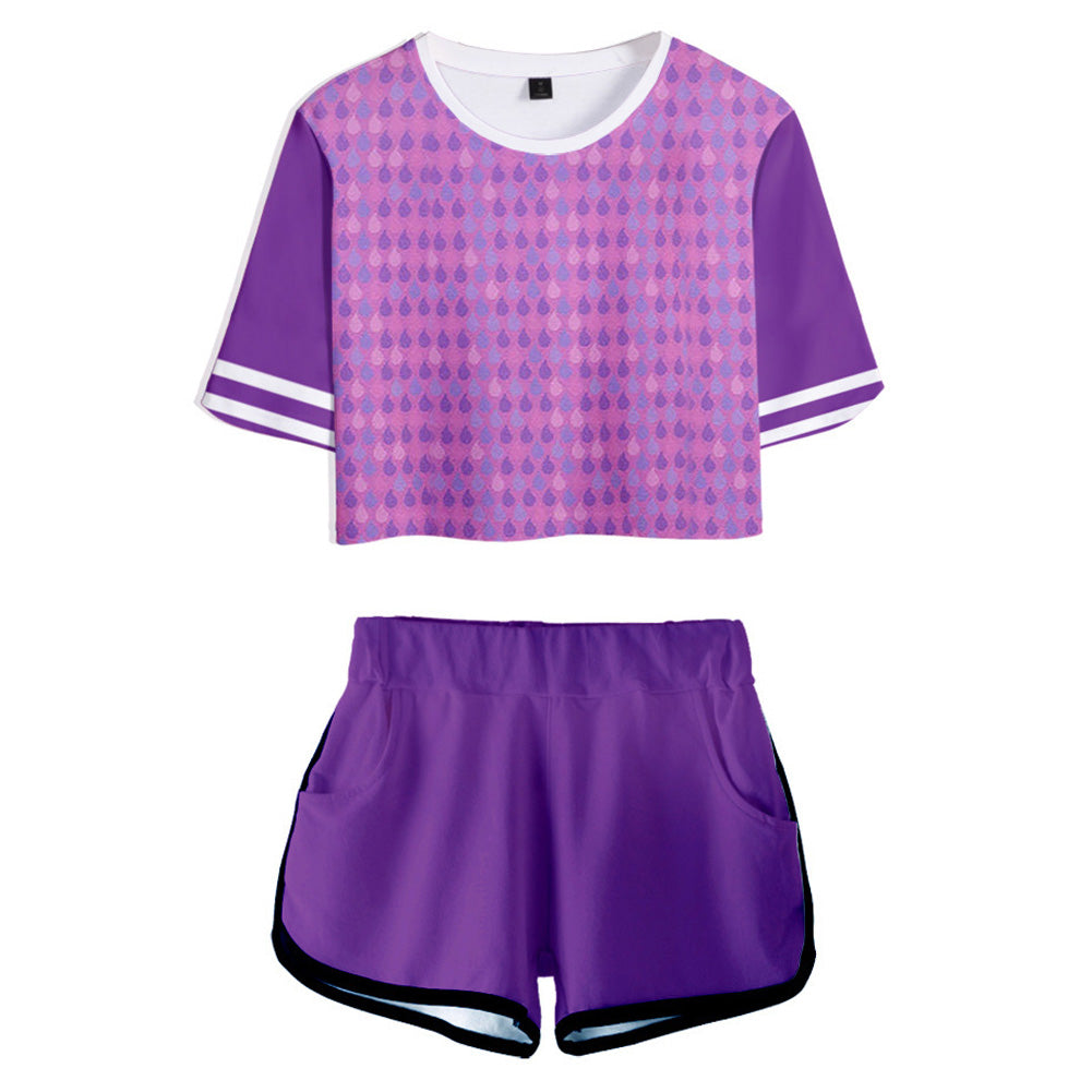 Kinder Wade lila Cosplay Kostüm Outfits Halloween Karneval Verkleidung Anzug