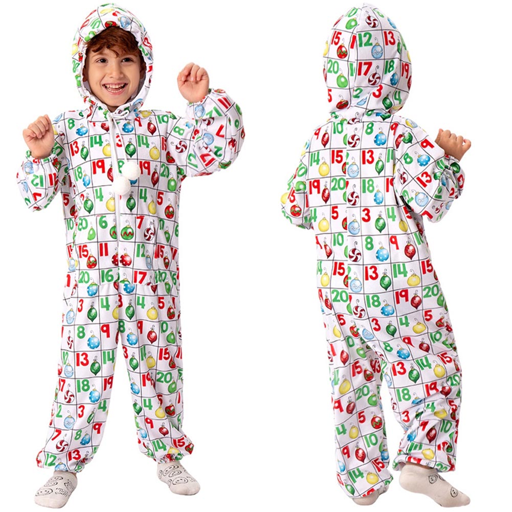 Kinder Weihnachten Jumpsuit Hoodie 3D Druck mit Kapuze Jumpsuit