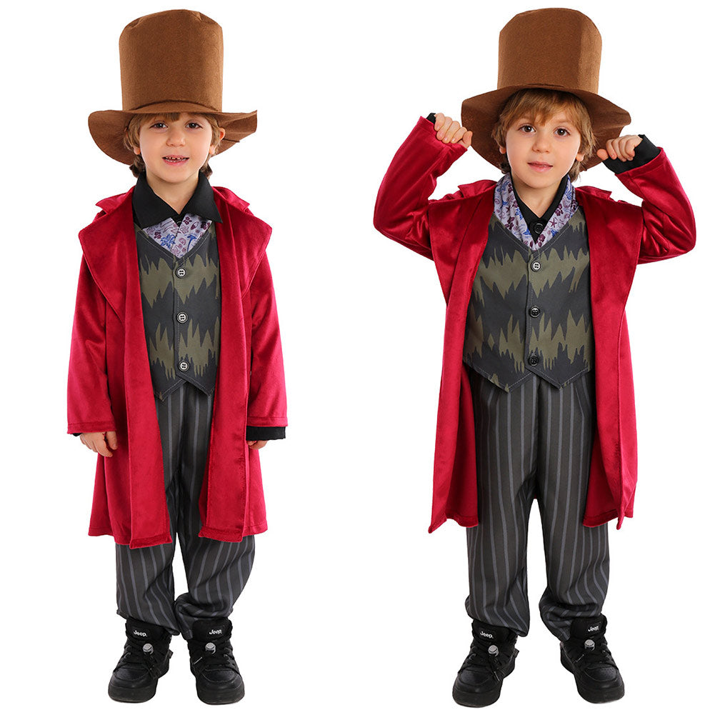 Kinder Wonka Cosplay Kostüm Outfits Halloween Karneval Anzug Film