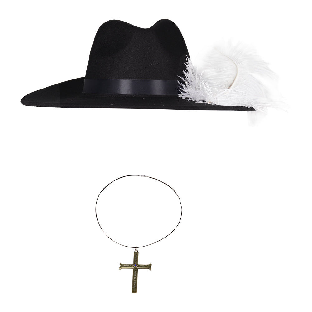 Kreuz Halskette Adlerauge Cosplay Hut Kappe Halskette Halloween Karneval Kostüm Zubehör Proop Hut Cosplay