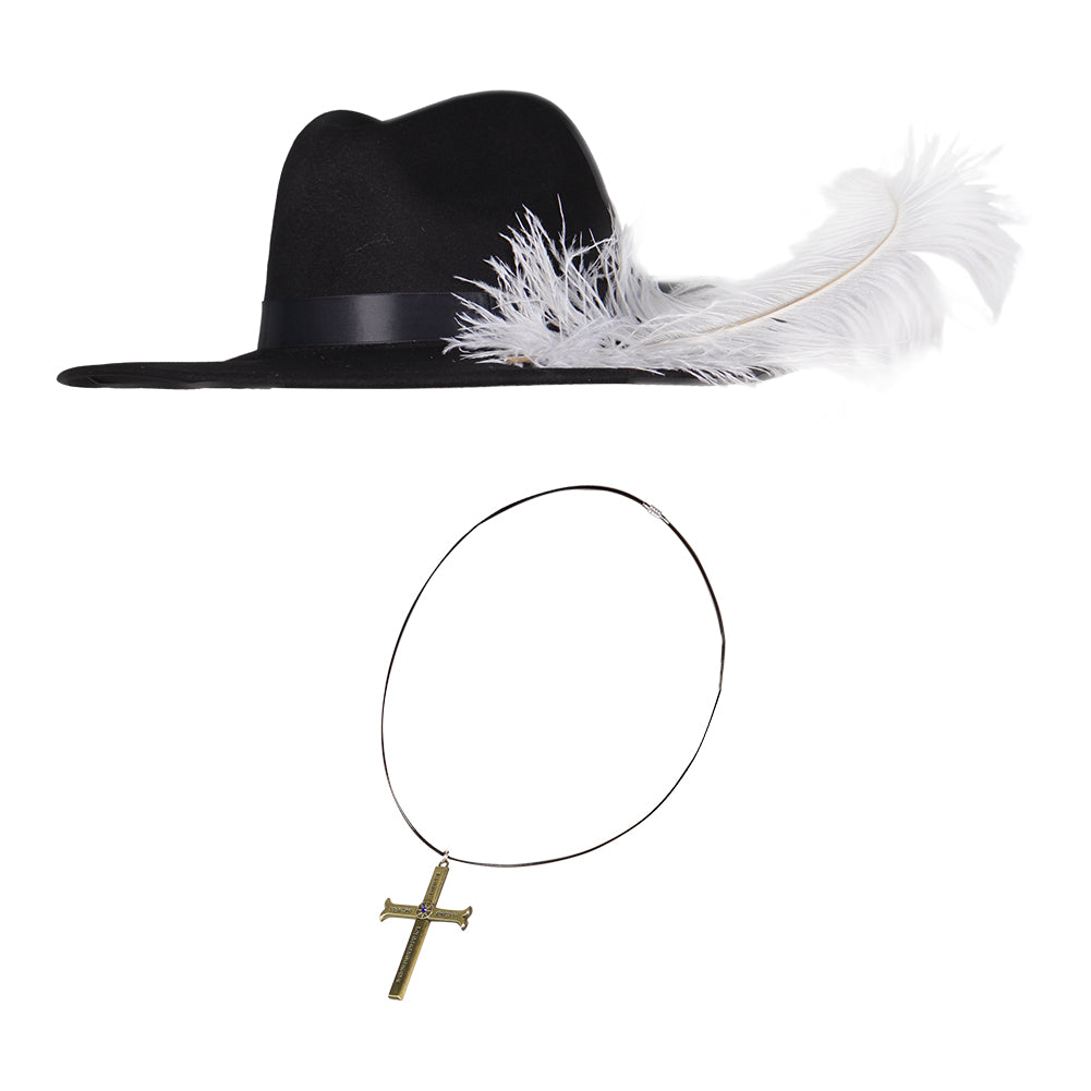 Kreuz Halskette Adlerauge Cosplay Hut Kappe Halskette Halloween Karneval Kostüm Zubehör Proop Hut Cosplay