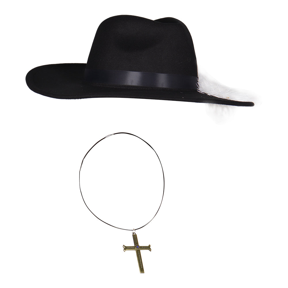 Kreuz Halskette Adlerauge Cosplay Hut Kappe Halskette Halloween Karneval Kostüm Zubehör Proop Hut Cosplay