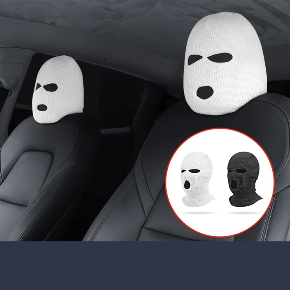 Lustiger Hut Auto Sitz Kopfstütze Abdeckung Maskiert Auto Kopfbedeckung Dekoration Zubehör Geeignet für die meisten Automobile