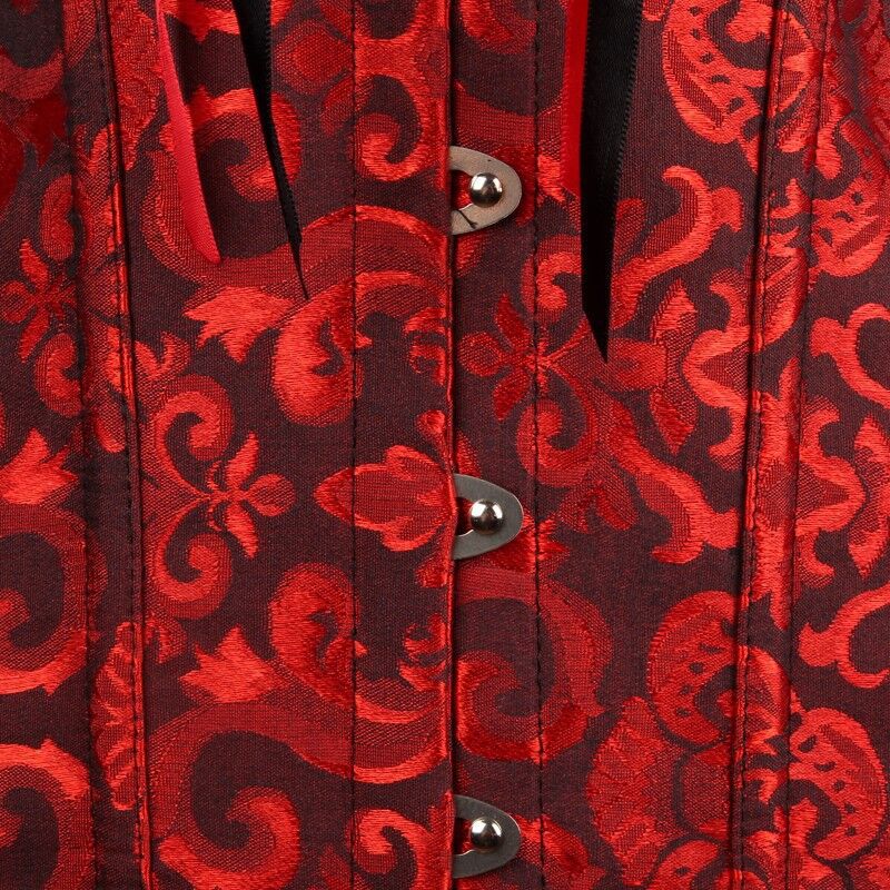 Damen Korsett Überbrust Korsett VERLÄNGERT SATIN SCHWARZ Korsett
