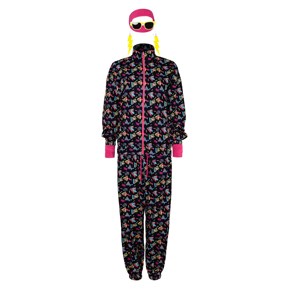 unisex 80er Jahre Workout Kostüm Cosplay Kostüm Outfits Halloween Faschingskostüm Halloween Cosplay Kostüm Outfit Set für Erwachsene