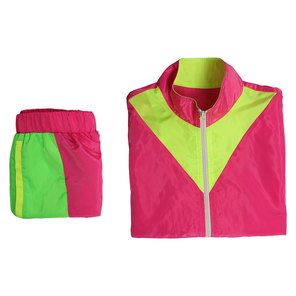  unisex Cosplay Kostüm Outfits Halloween Karneval Verkleidung Anzug Jogginganzüge Set 2 Stück Outfits 80er 90er Jahre Trainingsanzüge Set