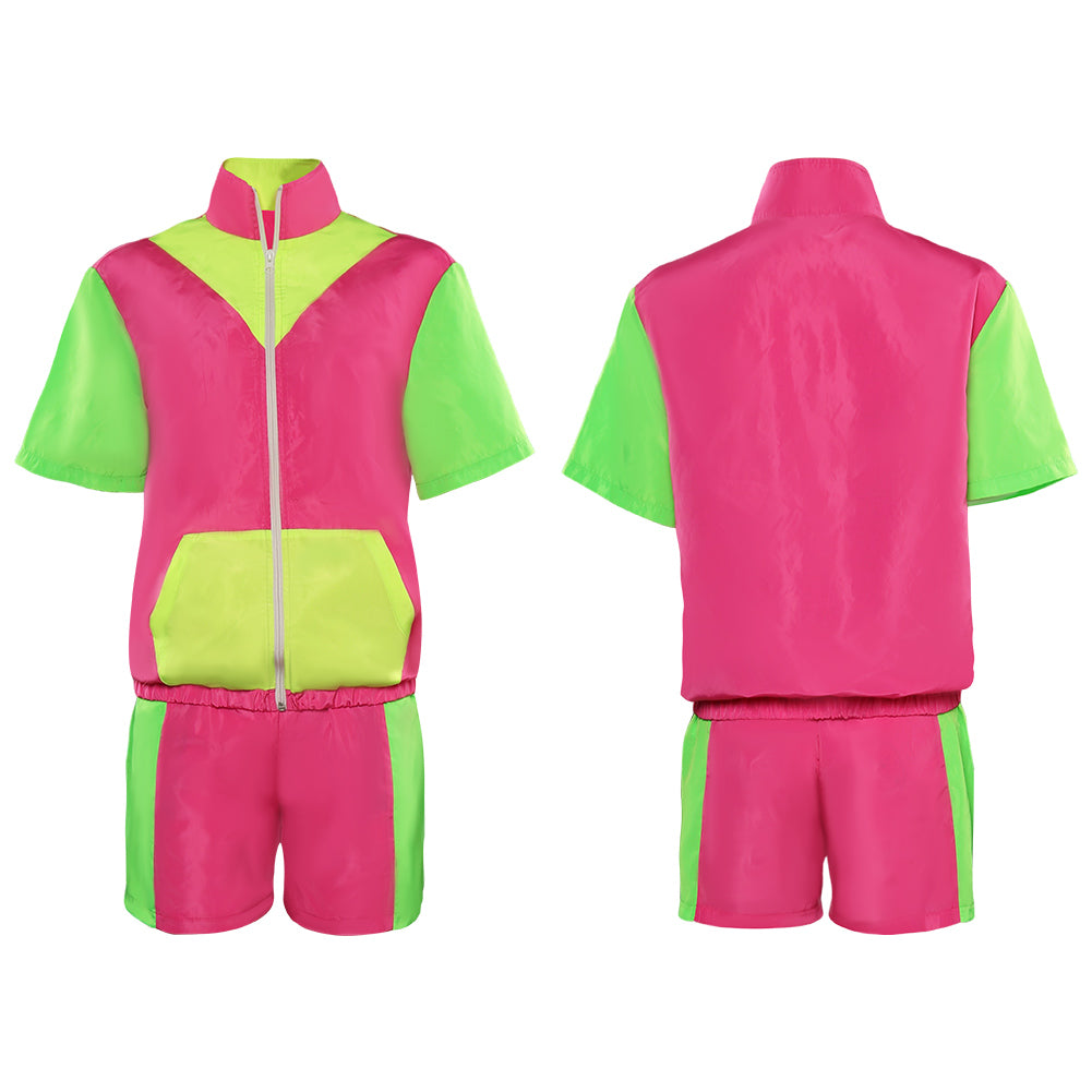 unisex Cosplay Kostüm Outfits Halloween Karneval Verkleidung Anzug Jogginganzüge Set 2 Stück Outfits 80er 90er Jahre Trainingsanzüge Set