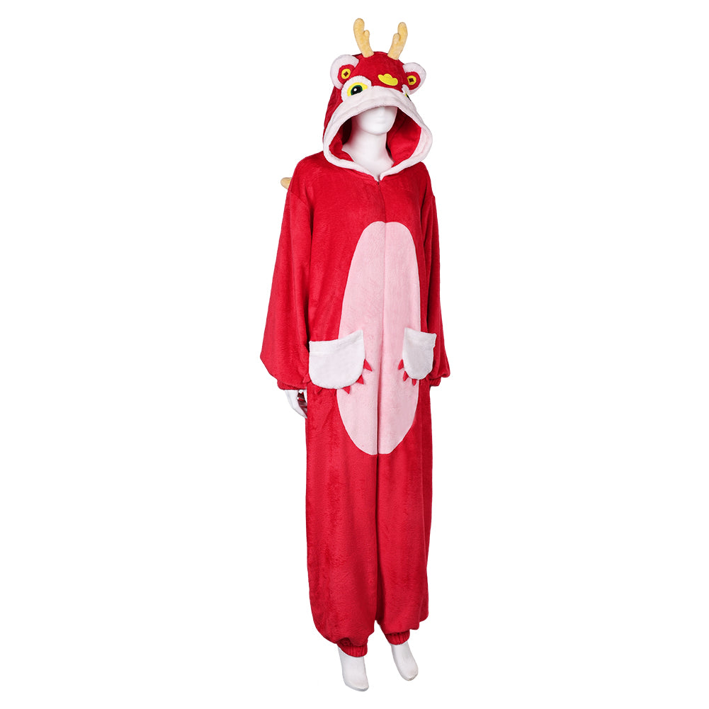 Unisex Schlafanzug Drache Cosplay Kostüm Outfits Halloween Karneval Anzug Baby Drache