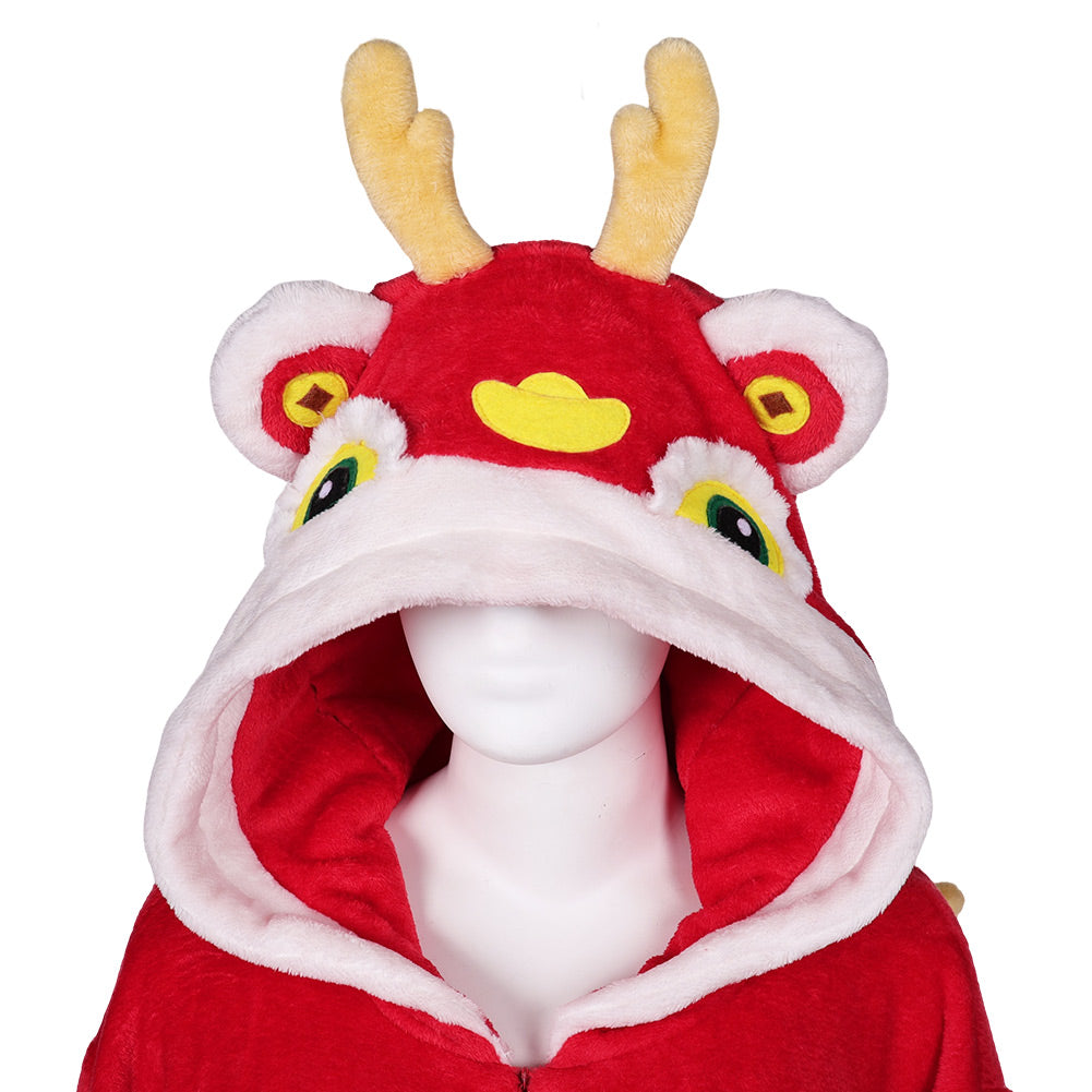 Unisex Schlafanzug Drache Cosplay Kostüm Outfits Halloween Karneval Anzug Baby Drache